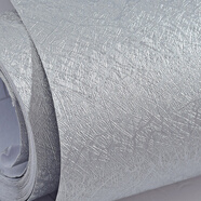 菲客自粘墻紙防水客廳臥室學(xué)生宿舍溫馨出租房裝修貼膜家具翻新貼可擦 蠶絲銀色 60cm寬*3米(連續發(fā)貨 )