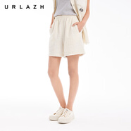 URLAZH夏季新款毛邊簡(jiǎn)約寬松質(zhì)感小香風(fēng)短褲女 本白 S