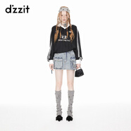 DZZIT地素暗紋提花球衣夏季運動休閑風(fēng)女 黑色 S