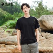 拓路者（Pioneer Camp）夏季短袖t恤男純棉圓領(lǐng)上衣寬松休閑加肥加大中年 黑色 XL 
