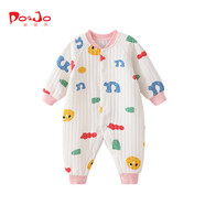 皮偌喬 PO&JO皮偌喬新生兒連體衣男女童秋冬季爬服寶寶夾棉保暖衣服內(nèi)衣0-2歲 萌塊塊-襟哈 59cm