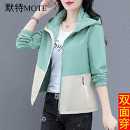 默特（MOTE）短款外套女2023春裝新款韓版時(shí)尚百搭寬松休閑棒球服夾克衫上衣 綠色 M