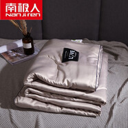 南極人冰絲夏被空調(diào)被夏涼被單雙人宿舍被芯棉被可機(jī)水洗被子夏季薄被子 MJ冰絲夏被煙灰色 180*220cm夏被+床單+枕套一對(duì)