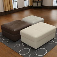 歐圣斯（OSHNES FURNITURE） 配套真皮凳子頭層牛皮沙發(fā)凳換鞋凳方凳梳妝凳坐墩擱腳凳腳踏 青灰色（60*60*42） 42cm