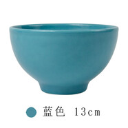 家有兒女同款歐式釉下彩彩色碗顏色創(chuàng)意陶瓷餐具大容量陶瓷碗純色 湖藍(lán)色