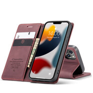 紐為iphone蘋果13翻蓋全包手機殼13pro帶卡包純色13promax男13mini皮質(zhì)porm 蘋果13【酒紅色*皮質(zhì)翻蓋手機殼】
