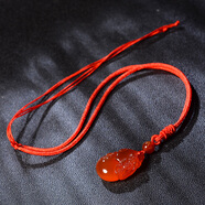 慈靈閣紅瑪瑙貔貅葫蘆吊墜男士女款項(xiàng)鏈掛件情侶飾品 吊墜【配紅色掛繩款】