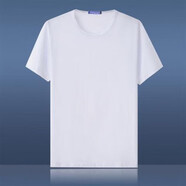 戎諾短袖t恤男夏季薄款冰絲透氣半袖體恤百搭胖子顯瘦打底衫上衣 白色/純色短袖 S建議90斤以下