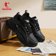 喬丹源生休閑鞋女鞋革面防水運動(dòng)鞋白色老爹鞋跑步鞋【社群專(zhuān)享】 黑色/喬丹白 35