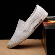 獵友（LeYo）獵友夏季透氣帆布鞋男2023年新款潮男士休閑鞋子低幫薄款板鞋布鞋 白色 39