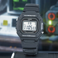 卡西歐（CASIO）手表運(yùn)動(dòng)經(jīng)典復(fù)古方塊小方表學(xué)生F108WHC-7B 7A 1A 4A 2A 電子表 W-218H-1A黑武士 【附加貼膜】