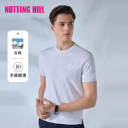 諾丁山（NOTTING HILL）新款男士商務(wù)休閑短袖T恤含棉混紡舒適百搭半袖NF640582 白色 2XL 85A 2XL-85A