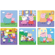 小豬佩奇（Peppa Pig）【進(jìn)階套裝共18副】拼圖0-3-6歲兒童玩具早教紙質(zhì)加厚雙層帶底圖 9/16/20粒 各2片 共6幅拼圖
