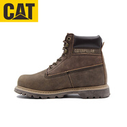 卡特（CAT）男鞋秋冬高幫馬丁靴經(jīng)典復古工裝鞋戶(hù)外踢不爛牛皮大黃靴 淺灰色 39