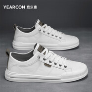 意爾康男鞋春夏新款潮流百搭經(jīng)典板鞋男休閑運(yùn)動(dòng)鞋子男小白鞋透氣皮鞋子 E53304327米白/淺灰 39 標(biāo)準(zhǔn)尺碼