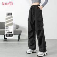 班尼路（Baleno）美式工裝褲女2025年春秋季新款高腰寬松顯瘦街頭潮流束腳休閑褲子