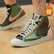 耐克（NIKE）板鞋男鞋冬季新款運(yùn)動(dòng)鞋BLAZER開(kāi)拓者加絨保暖高幫休閑鞋 DD8024-300綠色加厚保暖 40.5