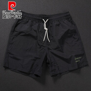 皮爾卡丹（pierre cardin）2024新款格紋短褲男運動(dòng)速干透氣四分褲夏季外穿寬松休閑褲衩百搭 黑色 S