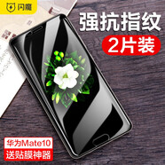 閃魔 適用于華為mate10鋼化膜mate10高清防爆防指紋手機(jī)保護(hù)膜 mate10【標(biāo)準(zhǔn)版|納米抗指紋】2片裝+神器