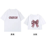 木以古情侶裝夏季一長一短緊身[兩件]款袖天級感上衣服甜辣純欲風(fēng)露肚臍 白色男+白色女 男S+女S