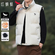 紅蜻蜓（RED DRAGONFLY）冬季男加厚保暖舒適百搭休閑立領(lǐng)防風(fēng)上衣馬甲 卡其-升級(jí)款 L
