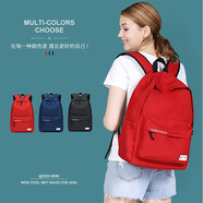 Landcase 書包男初高中大學(xué)生潮流ins原宿風(fēng)帆布背包女韓版大容量休閑旅行雙肩包筆記本電腦包 紅色