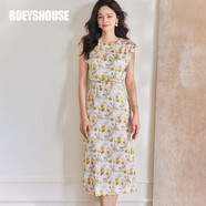 ROEYSHOUSE羅衣氣質(zhì)度假風(fēng)修身連衣裙夏裝新款優(yōu)雅印花收腰中長(cháng)裙08974 花色 S