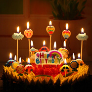 多美憶生日場景布置蠟燭生日裝飾男女孩兒童成人生日快樂卡通蛋糕插牌