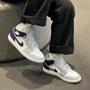 耐克（NIKE）Air Jordan 1 Mid AJ1 防滑耐磨 灰綠 男子復(fù)古百搭運(yùn)動(dòng)籃球鞋 DQ8426-104灰白藍(lán) 40 (250mm)