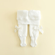 忻悅晴女童打底褲秋冬加絨加厚嬰兒連腳寶寶連體襪一體絨保暖兒童連褲襪  云朵絨-1白色 1條 2-4歲 褲長(cháng)50CM 建議身高86-95CM