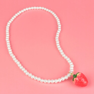 韓國飾品兒童項鏈珍珠寶石水晶草莓公主項鏈女孩首飾兒童節 草莓珍珠項鏈 有禮品袋