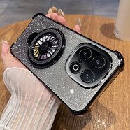 睿思派vivoiqoo13手機(jī)殼iqoo13保護(hù)硅膠套vivo鏡頭全包四角氣囊防摔透明iq0013軟殼icoo愛酷13男新款 【閃粉-炫酷黑】四角氣囊 +全屏膜+旋轉(zhuǎn)陀螺支架 iQOO 13