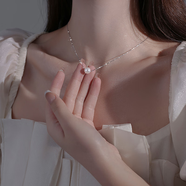 伊黛兒925銀項鏈女鎖骨鏈簡約氣質(zhì)冷淡風(fēng)520情人節(jié)生日禮物送老婆女友 貝珠項鏈L0046