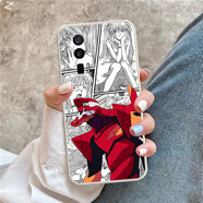 粿條粿條紅米k60手機殼k60pro液態(tài)硅膠k60e動(dòng)漫二次元k60冠軍版全包防 eva新世紀福音戰士-紅色機甲-明 古董白-下單備注手機型號