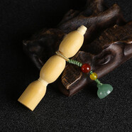 佳人飾界（JIANRENSHIJIE）實(shí)心竹手把件玉竹把玩件男士雕刻黃皮隨身盤(pán)玩素竹文玩手把件精品 玉竹-藕+配飾