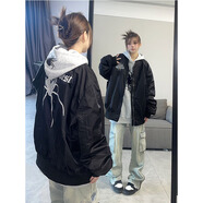 迪伽達蜘蛛棒球服夾克男女春秋季美式復古高街上衣寬松休閑潮流外套男 TMZXF-W235黑色 XL