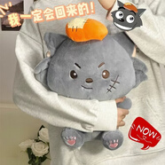 樂(lè )英奇懶洋洋喜羊羊公仔抱抱系列玩偶兒童毛絨玩具小灰灰女生生日禮物 灰太狼 35厘米