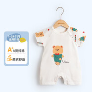 wua·wua嬰兒連體衣夏季寶寶衣服純棉短袖新生兒薄款衣服居家睡衣夏裝 套頭酷奇熊 59cm