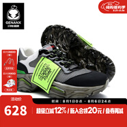 閃電潮牌（GENANX）運動鞋厚底秋季新款街頭個性貼布設(shè)計休閑鞋男 黑色 39