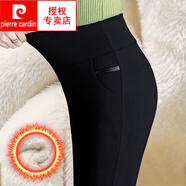 皮爾卡丹（pierre cardin）2025黑色褲子女高腰外穿打底褲彈力鉛筆褲休閑長(zhǎng)褲 黑色 加絨加厚 2XL 125-140斤