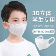 戀雪兒一次性兒童口罩3d立體獨(dú)立包裝白色透氣兒童款國標(biāo)學(xué)生青少年 10只白色  小學(xué)生款S碼（10只/袋）
