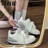 新百倫少年厚底輕便氣墊跑步鞋女2025新款情侶百搭運(yùn)動(dòng)休閑板鞋小白鞋子 R035白色 39