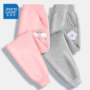 真維斯女童褲子秋季薄款兒童休閑長(cháng)褲2025新款中大童時(shí)尚洋氣衛褲秋裝潮 【薄款長(cháng)褲】粉（獸）灰（花） 120