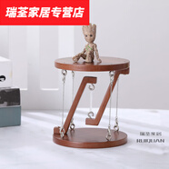 默然諾爾張拉整體結(jié)構(gòu)懸浮反重力擺件家居模型創(chuàng)意節(jié)日玩具送禮物品 胡桃色+小樹人