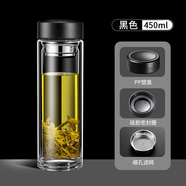 皇家洛克 ROYALLOCKE玻璃杯泡茶杯子智能耐熱帶過濾網(wǎng)商務(wù)車載辦公 黑色450ML