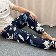貝吉棋春夏輕薄沙灘褲速干防蚊棉綢褲新款泰式男士燈籠褲 海豚 XL適合135內(nèi)身(高)170內(nèi)