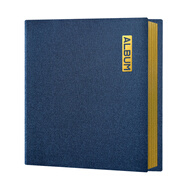 KOWELL 自粘貼式覆膜皮面相冊本定制單位紀念冊商務(wù)展示影集相簿封面設計家庭相簿手工影集生日禮物 A4藍色皮面20頁(yè)白卡