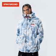 SPRAYGROUND明星同款毛毛棉服男外套2025秋冬鯊魚嘴男女情侶毛絨棉衣 淺藍色 2XL