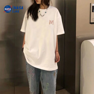 尚簡(jiǎn)紛100%純棉短袖t恤女夏季大碼260g重磅韓版T寬松ins純欲風(fēng)半袖上衣 白色【小M】五分袖純棉女 4XL 建議180-200斤