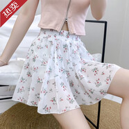 UZSC2025半身裙女夏新款百搭雪紡碎花短裙松緊高腰顯瘦韓版中裙防走光 碎花色 2804款6片裙 L
